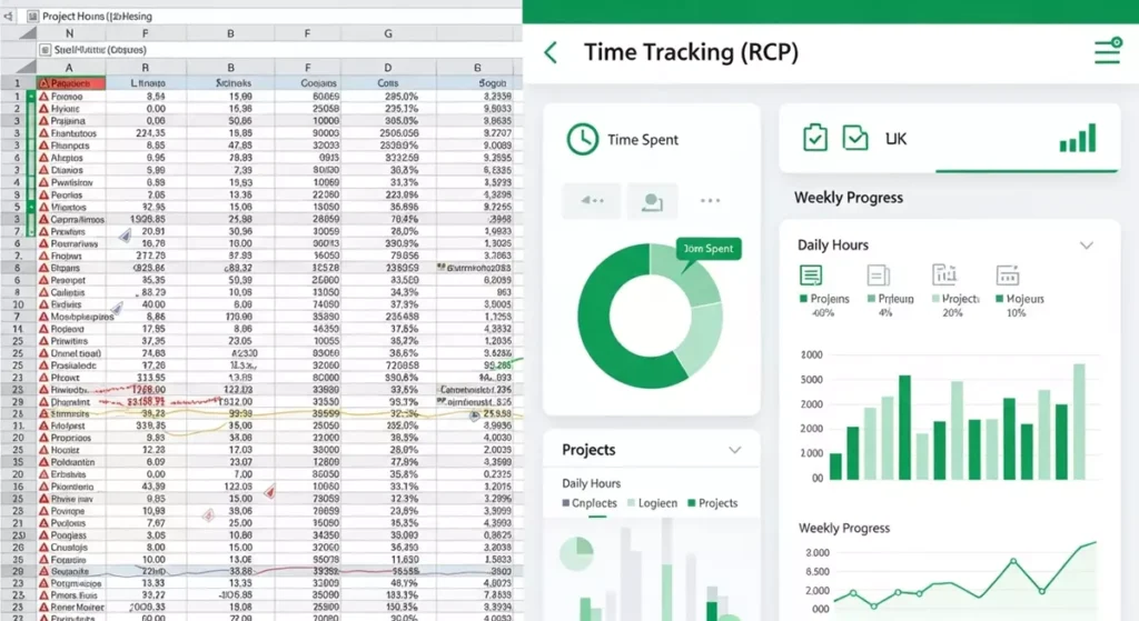 Porównanie skomplikowanego arkusza Excel z przejrzystym systemem RCP